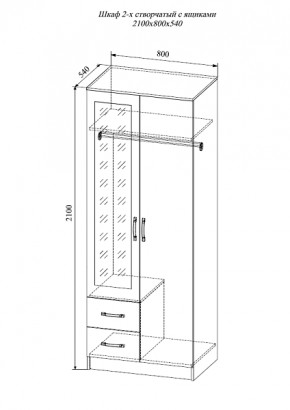 Шкаф двухстворчатый Софи СШК 800.3 в Бердске - berdsk.mebelnovo.ru | фото